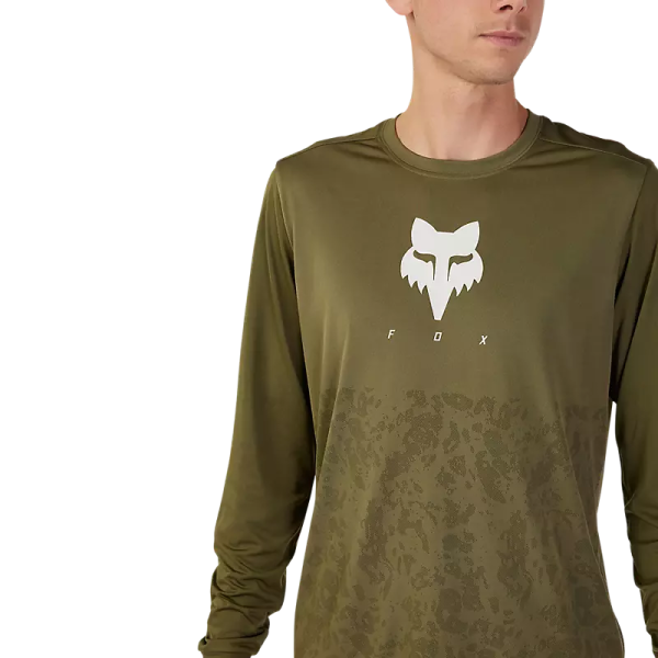 Fox Racing Ranger Tru Dri Long Sleeve MTB Jersey - Olive Green Fashion - Image 2