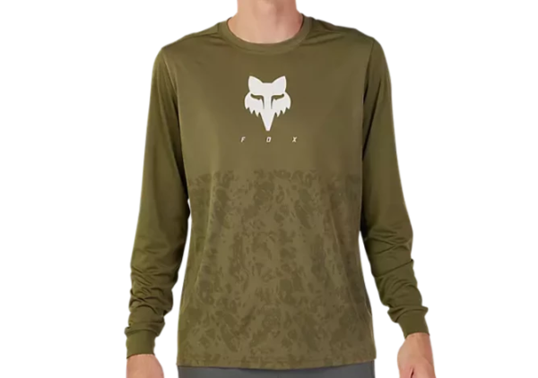Fox Racing Ranger Tru Dri Long Sleeve MTB Jersey - Olive Green Fashion